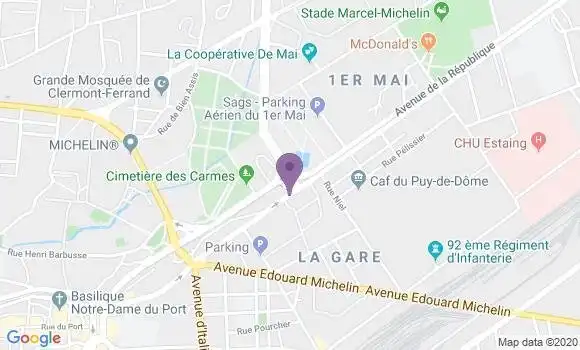 Localisation CIC Agence de Clermont Ferrand République