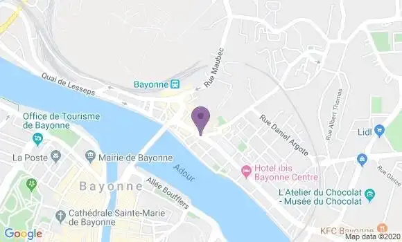 Localisation CIC Agence de Bayonne Saint Esprit
