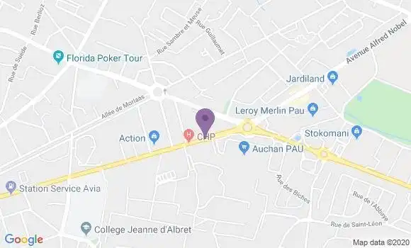 Localisation CIC Agence de Pau Général Leclerc