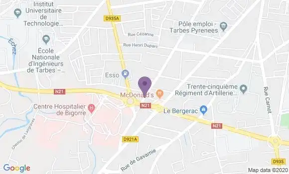 Localisation CIC Agence de Tarbes la Gespe