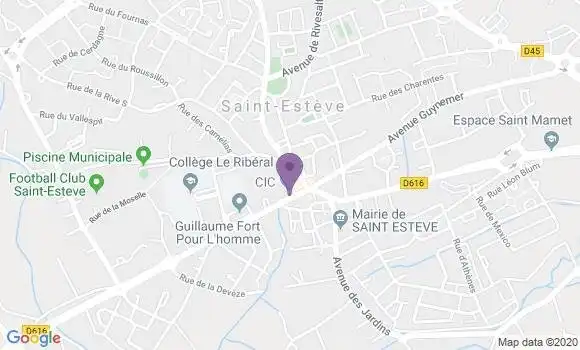 Localisation CIC Agence de Saint Estève