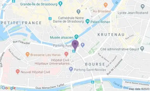 Localisation CIC Agence de Strasbourg Porte Hôpital