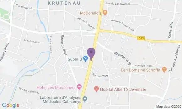 Localisation CIC Agence de Colmar Avenue d