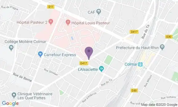 Localisation CIC Agence de Colmar Trois Châteaux
