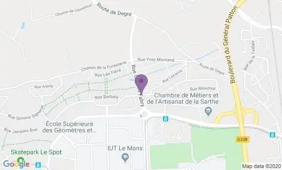 Localisation CIC Agence de Le Mans Université