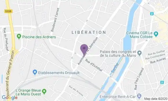 Localisation CIC Agence de Le Mans Patis