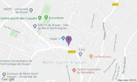 Localisation CIC Agence de Mont Saint Aignan Coquets
