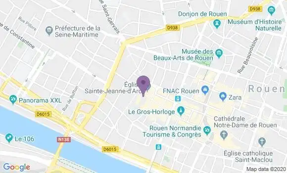 Localisation CIC Agence de Rouen Vieux Marche