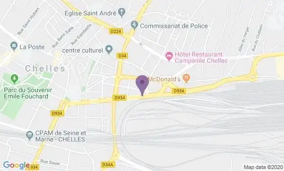 Localisation CIC Agence de Chelles Aulnoy