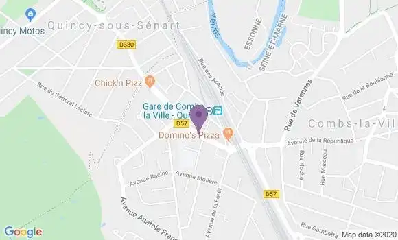 Localisation CIC Agence de Combs la Ville Quincy