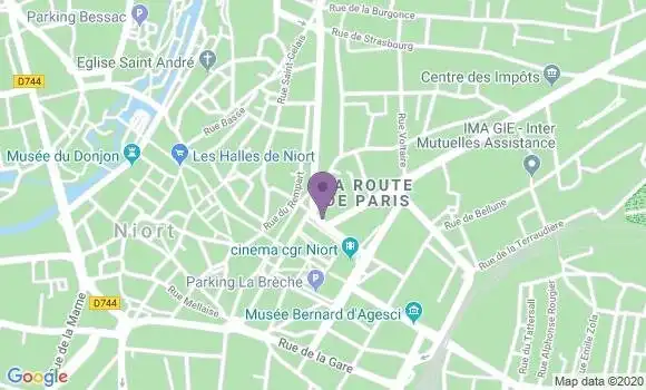 Localisation CIC Agence de Niort la Brèche