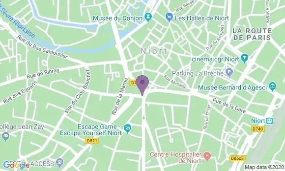 Localisation CIC Agence de Niort Saint Jean