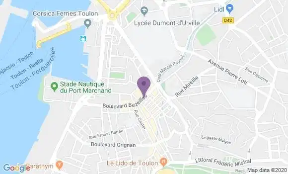Localisation CIC Agence de Toulon Mourillon