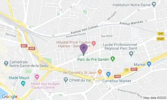Localisation CIC Agence de Toulon Saint Jean