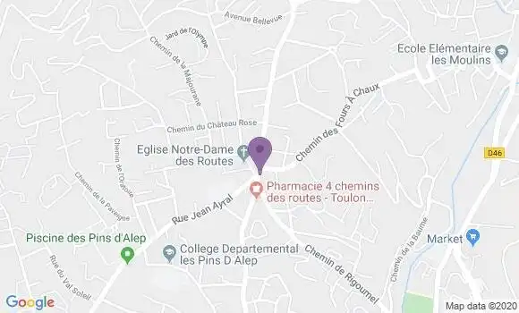 Localisation CIC Agence de Toulon les Routes