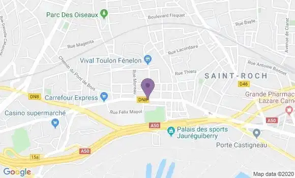 Localisation CIC Agence de Toulon Pont du Las
