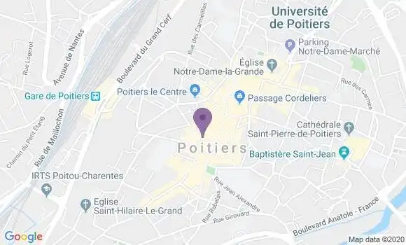 Localisation CIC Agence de Poitiers Hôtel de Ville