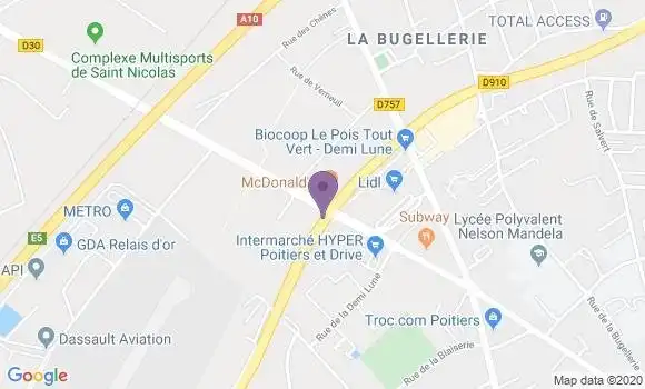 Localisation CIC Agence de Poitiers Porte Sud