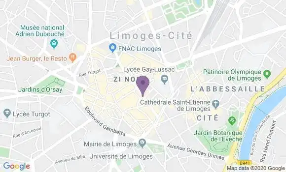Localisation CIC Agence de Limoges Jean Jaurès