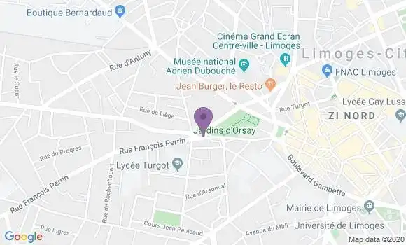 Localisation CIC Agence de Limoges Carmes