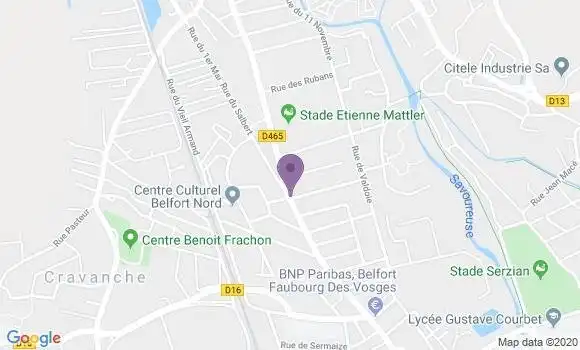 Localisation CIC Agence de Belfort Jean Jaurès