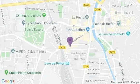 Localisation CIC Agence de Belfort Foch