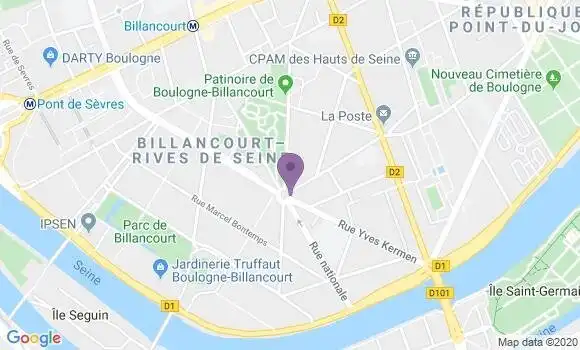 Localisation CIC Agence de Boulogne Billancourt Rives Seine