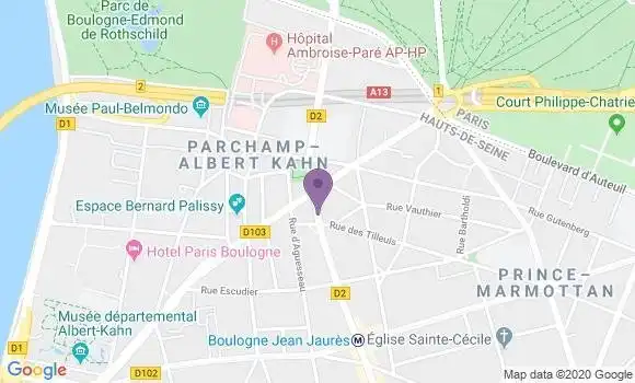 Localisation CIC Agence de Boulogne Billancourt Eglise