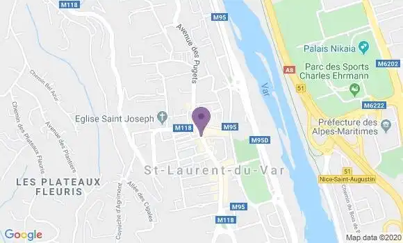 Localisation Société Générale Agence de Saint Laurent du Var Ville