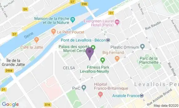 Localisation CIC Agence de Levallois Perret Marcel Cerdan