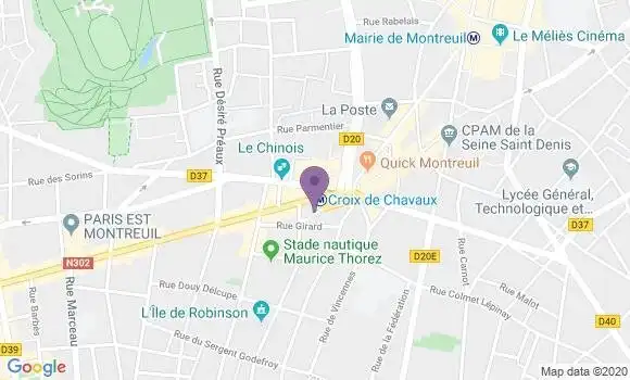 Localisation CIC Agence de Montreuil Chavaux