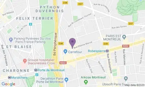 Localisation CIC Agence de Montreuil la Grande Porte