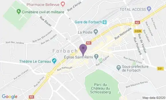 Localisation Société Générale Agence de Forbach