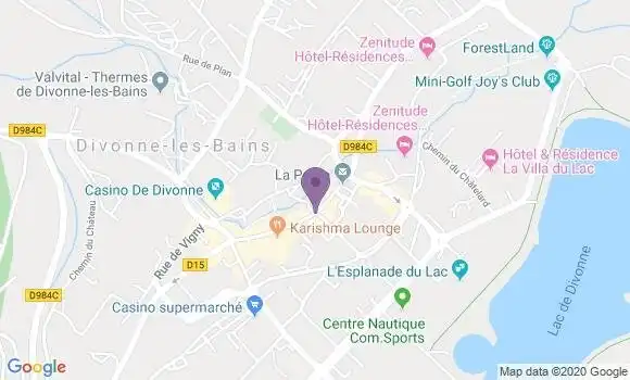 Localisation Crédit Mutuel Agence de Divonne les Bains