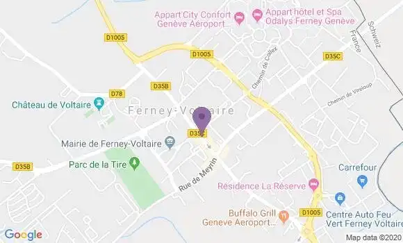 Localisation Crédit Mutuel Agence de Ferney Voltaire