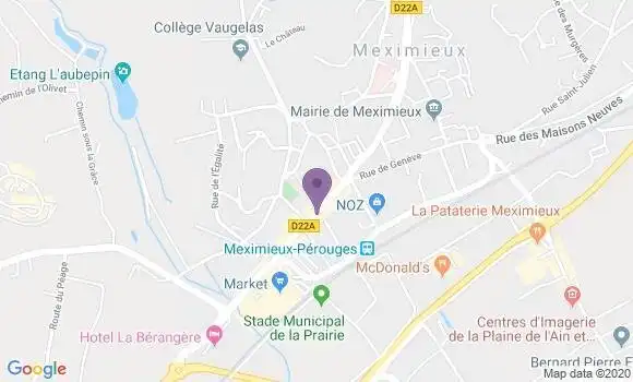 Localisation Crédit Mutuel Agence de Meximieux