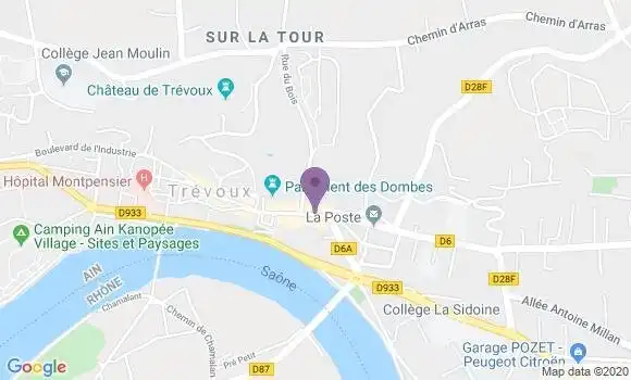 Localisation Crédit Mutuel Agence de Trévoux