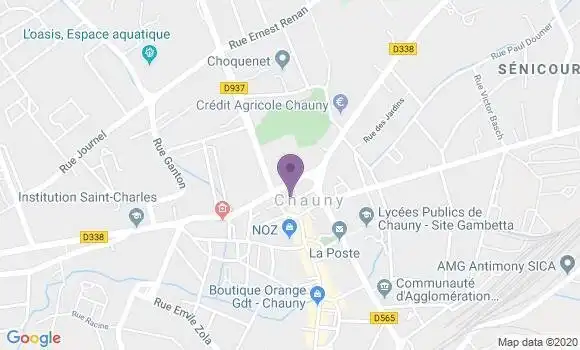 Localisation Crédit Mutuel Agence de Chauny