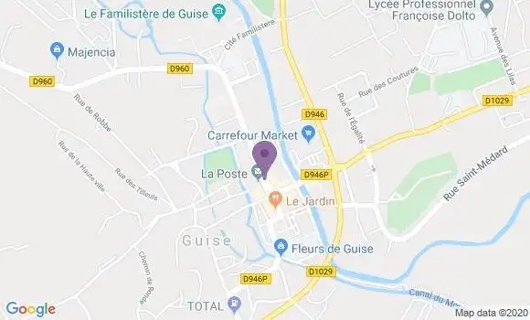 Localisation Crédit Mutuel Agence de Guise