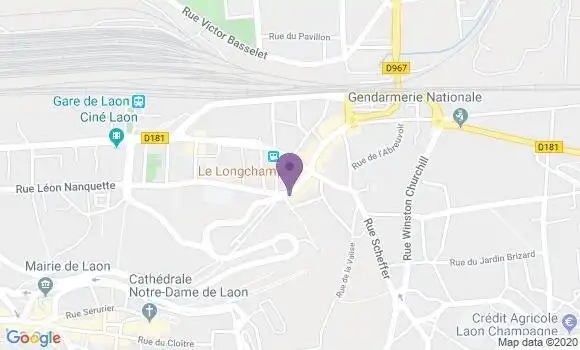 Localisation Crédit Mutuel Agence de Laon