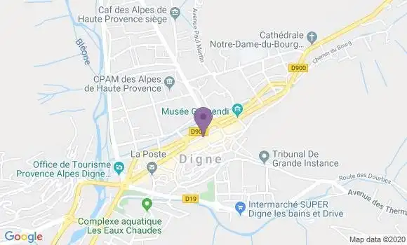 Localisation Crédit Mutuel Agence de Digne les Bains