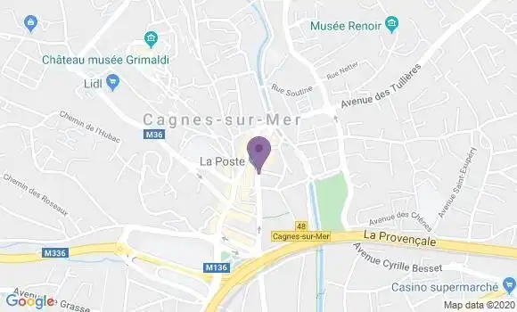 Localisation Crédit Mutuel Agence de Cagnes sur Mer