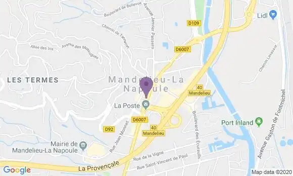 Localisation Crédit Mutuel Agence de Mandelieu la Napoule