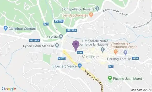 Localisation Crédit Mutuel Agence de Vence