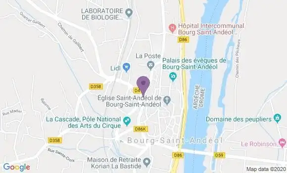 Localisation Crédit Mutuel Agence de Bourg Saint Andéol