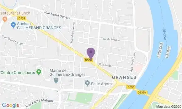 Localisation Crédit Mutuel Agence de Guilherand Granges