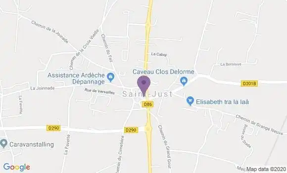 Localisation Crédit Mutuel Agence de Saint Just d