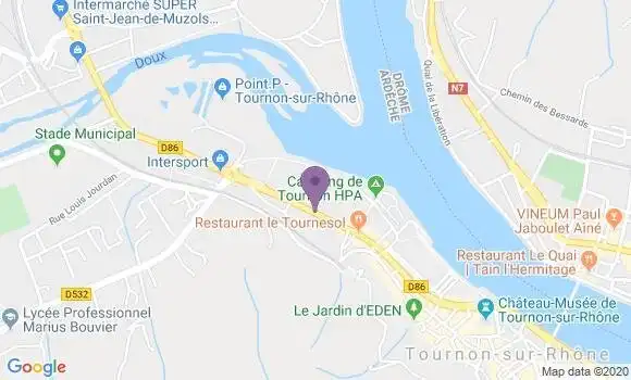 Localisation Crédit Mutuel Agence de Tournon sur Rhône