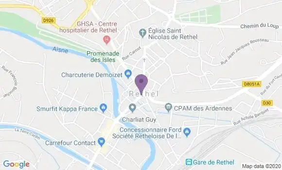 Localisation Crédit Mutuel Agence de Rethel