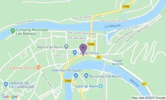 Localisation Crédit Mutuel Agence de Revin